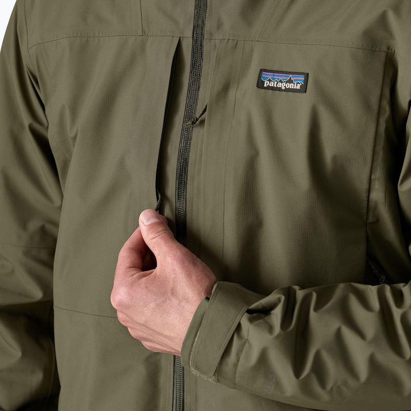 Куртка дощовик чоловіча Patagonia Insulated Boulder Fork Rain basin green 6