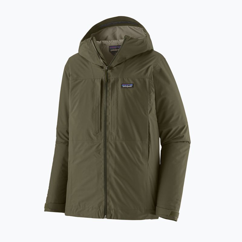 Куртка дощовик чоловіча Patagonia Insulated Boulder Fork Rain basin green 8