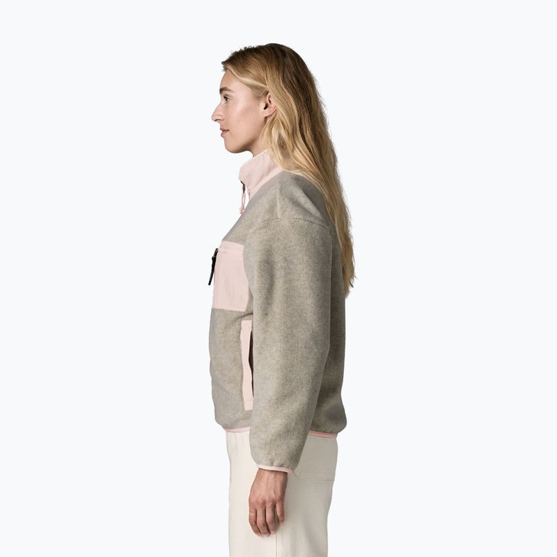 Кофта флісова жіноча Patagonia Synchilla oatmeal heather w/pink frost 3