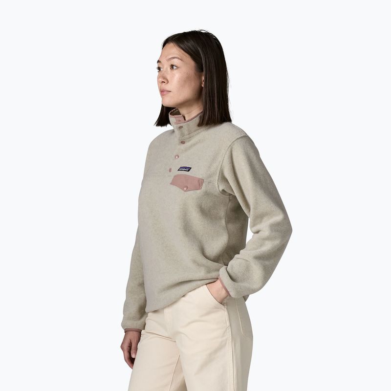 Кофта флісова жіноча Patagonia Lightweight Synchilla Snap-T Pullover oatmeal heather w/moonrise taupe 3