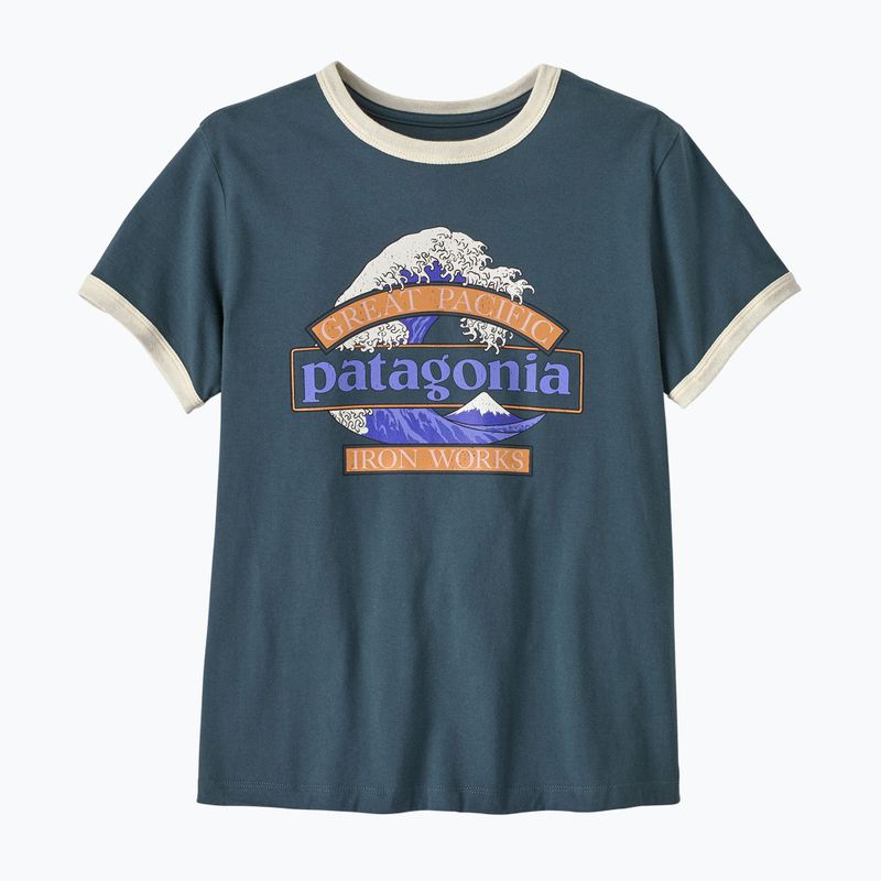 Футболка жіноча Patagonia Great Waves Ringer Tee summit blue 2