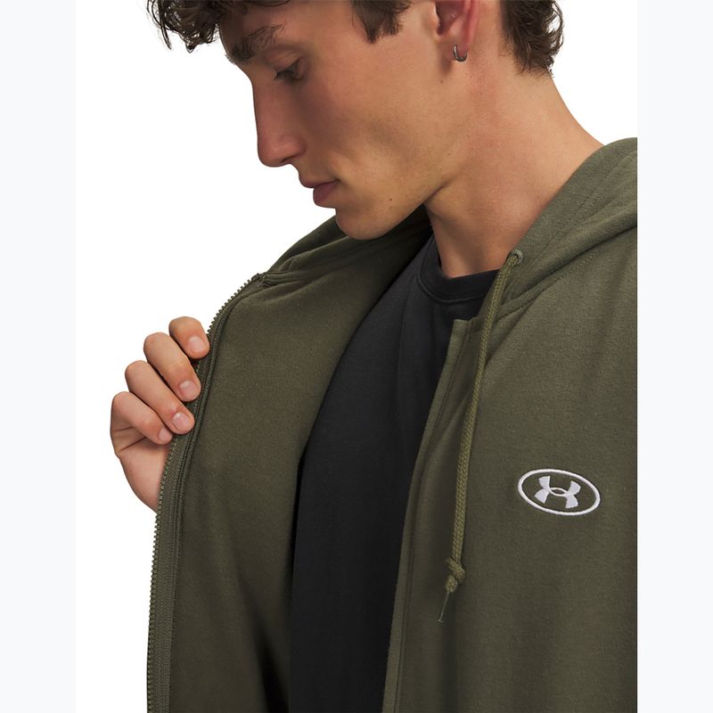 Кофта чоловіча Under Armour Rival Fleece Full Zip marine od green/white 3