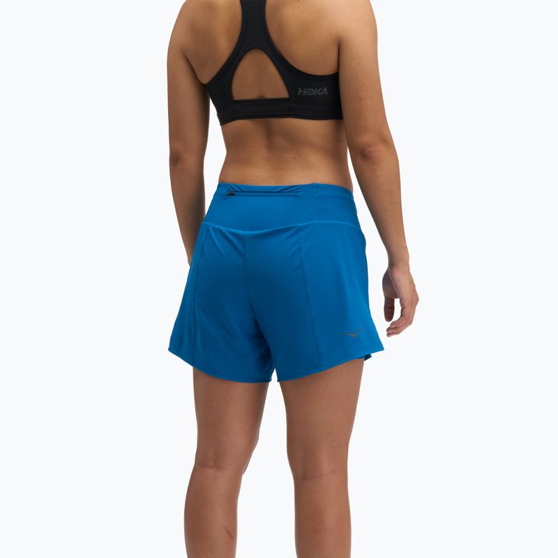 Шорти для бігу жіночі HOKA Glide Short 5" 2in1 night glow blue 3