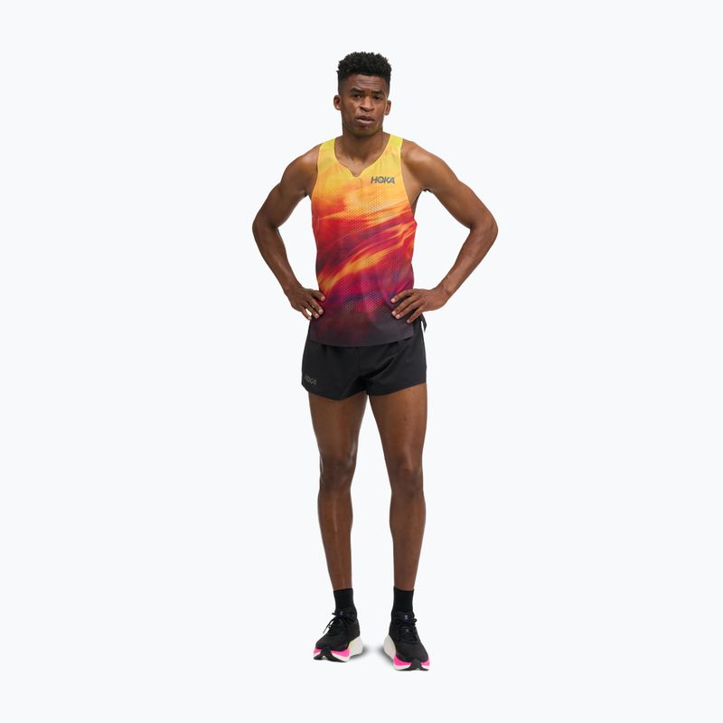 Футболка для бігу чоловіча HOKA Race Day Singlet TR Print hoka citrus 2