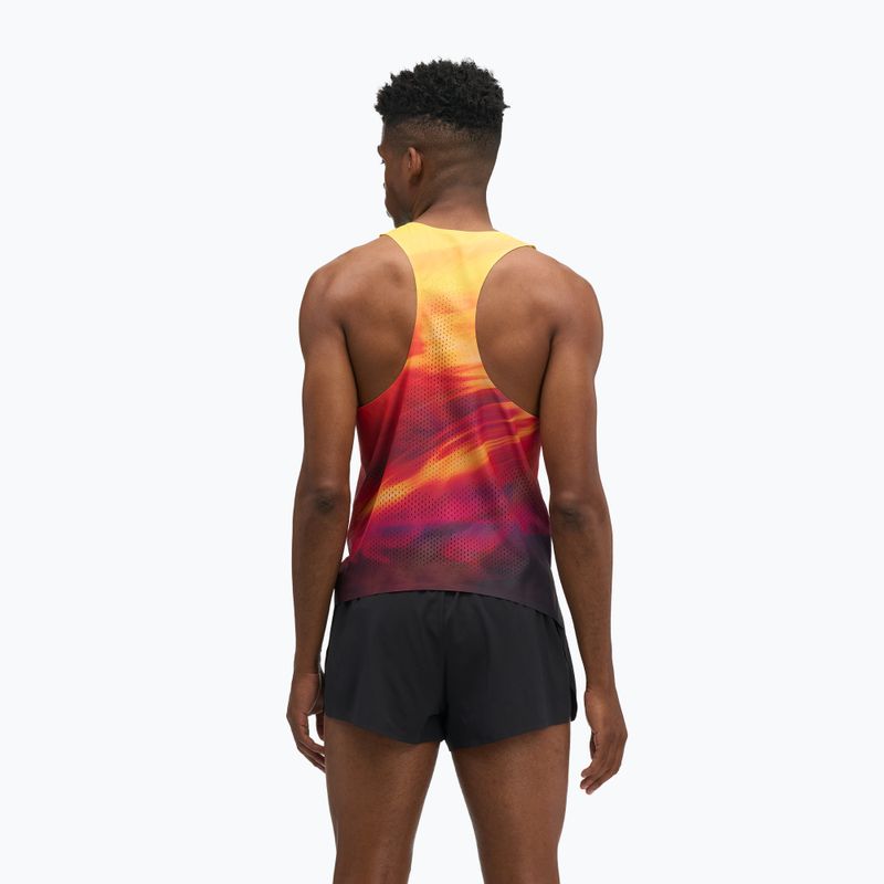 Футболка для бігу чоловіча HOKA Race Day Singlet TR Print hoka citrus 3