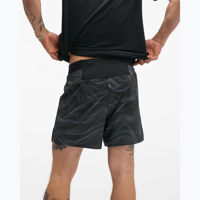 Шорти для бігу чоловічі HOKA Glide Short 5" Brief CLF PRT black/white 3
