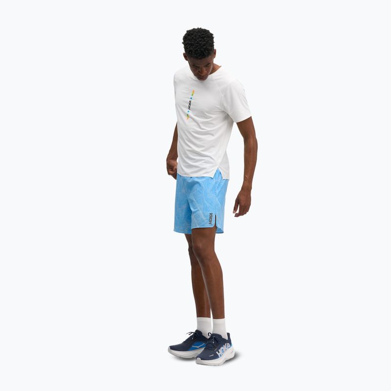 Шорти для бігу чоловічі HOKA Glide Short 7" CLF PRT mineral blue 2