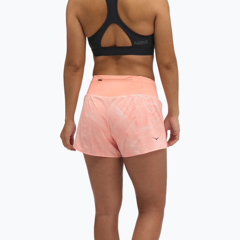 Шорти для бігу жіночі HOKA Glide Short 3.5" CLF PRT sunstone print 3