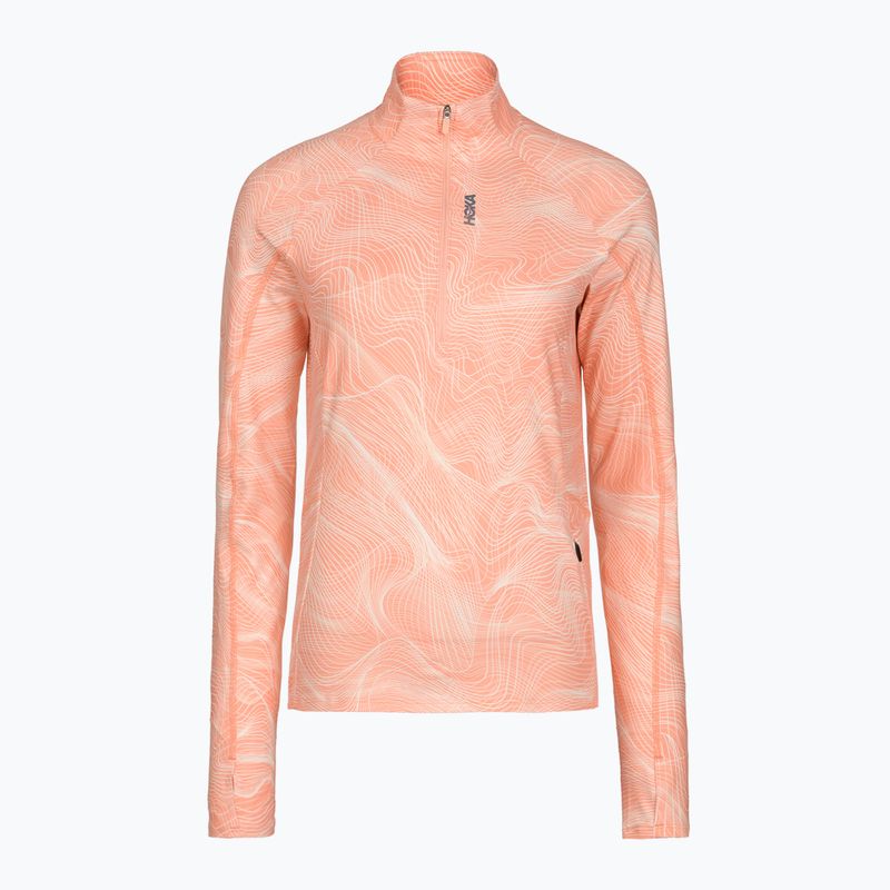Кофта для бігу жіноча HOKA Skyform Half Zip CLF PRT sunstone print