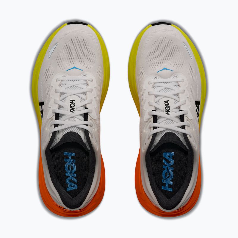 Кросівки для бігу чоловічі HOKA Bondi 9 white/neon tangerine 5