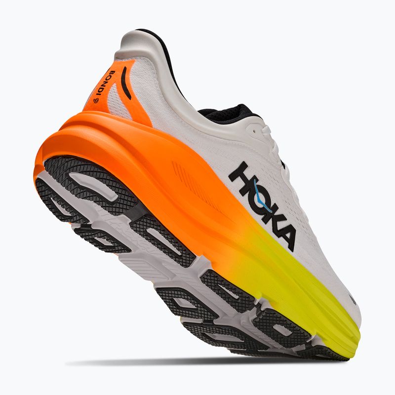 Кросівки для бігу чоловічі HOKA Bondi 9 Wide white/neon tangerine 3