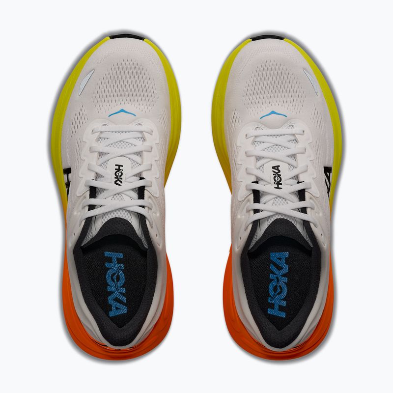 Кросівки для бігу чоловічі HOKA Bondi 9 Wide white/neon tangerine 5