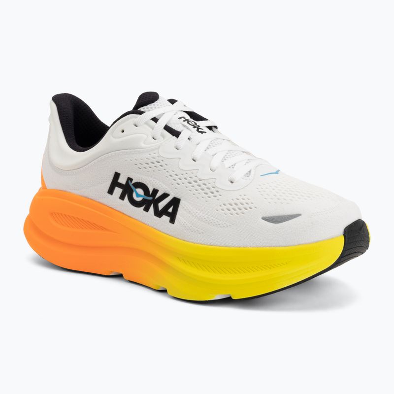 Кросівки для бігу чоловічі HOKA Bondi 9 Wide white/neon tangerine