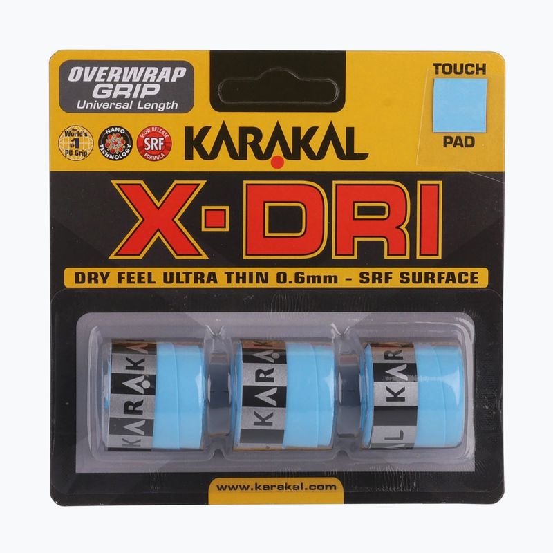 Накладки для сквошу Karakal X-Dri Grip 3 шт сині.