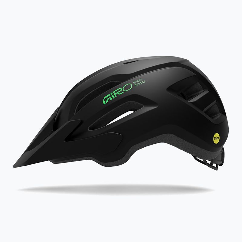 Шолом велосипедний дитячий Giro Fixture II MIPS matte black/vivid green 2