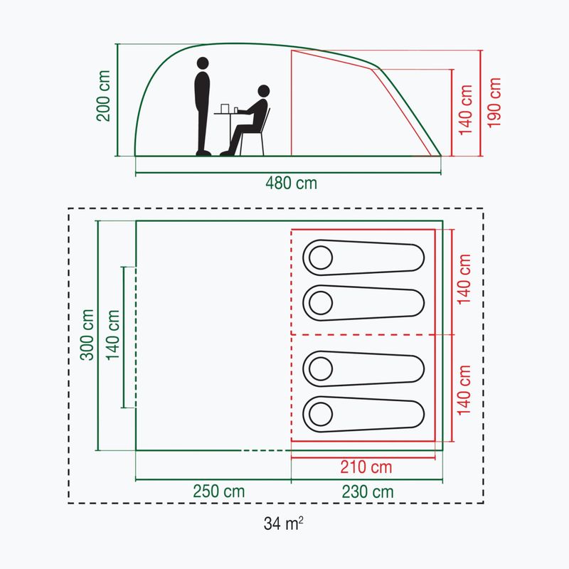 Намет кемпінговий чотиримісний Coleman Vespucci 4 brown 2