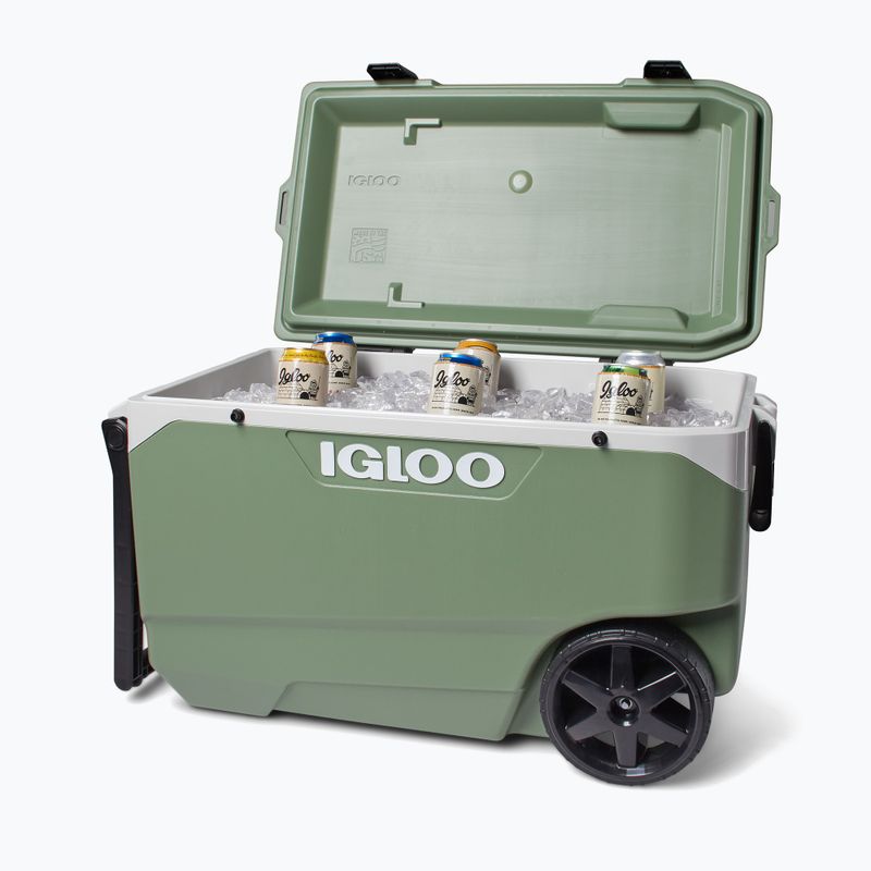 Холодильник туристичний Igloo Ecocool Latitude 90 Qt Roller 85 л vintage green 8