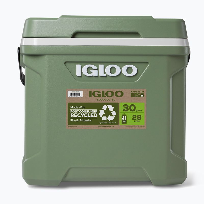 Туристичний холодильник Igloo Ecocool Latitude 30 еко сірий/ вінтажний зелений/чорний 5