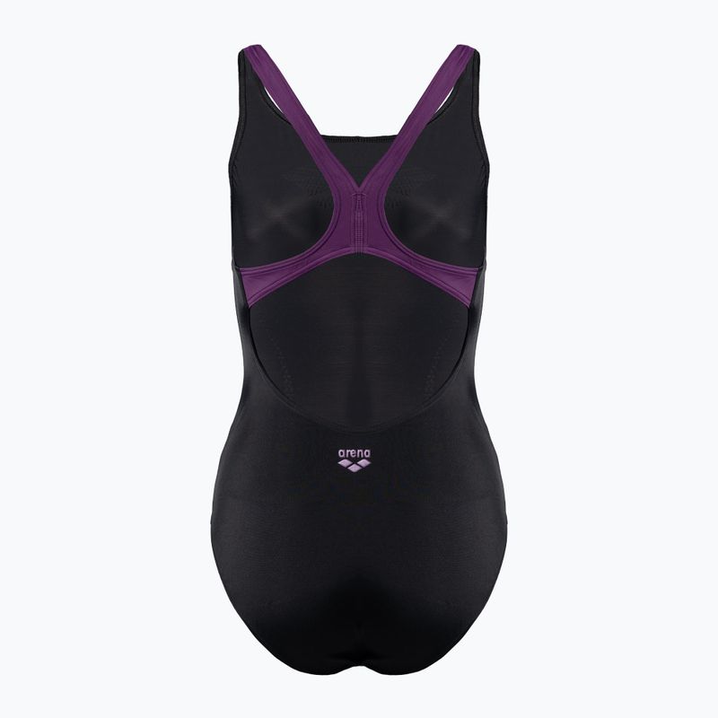 Купальник суцільний жіночий Arena Isla One Piece black/plum/fresia rose 2