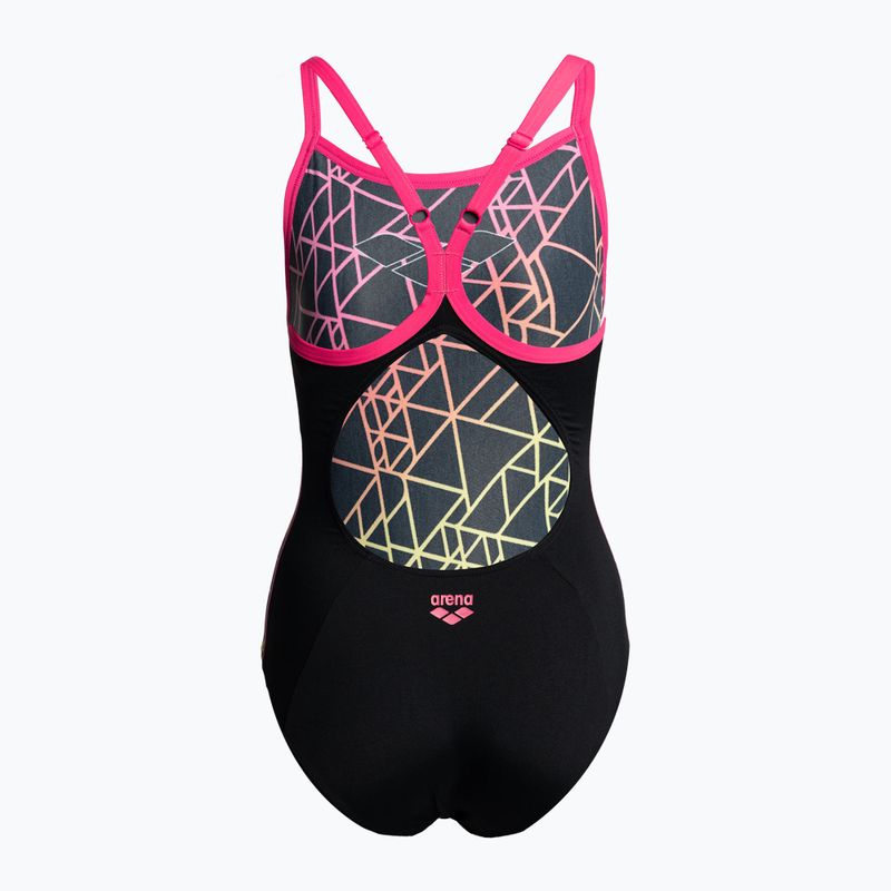 Купальник суцільний жіночий Arena Reticulum One Piece black/fresia rose 2