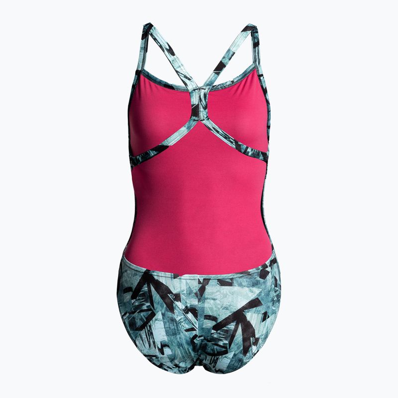 Купальник суцільний жіночий Arena Glitch One Piece L black/fresia rose 2