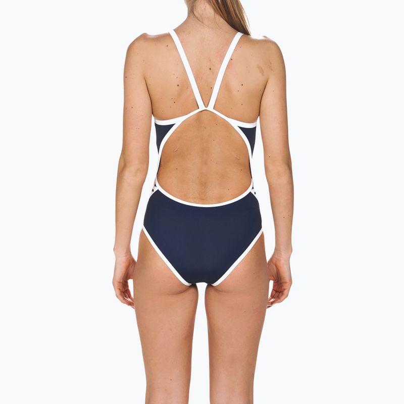 Купальник суцільний жіночий Arena Team Stripe Super Fly Back One Piece navy/white 6