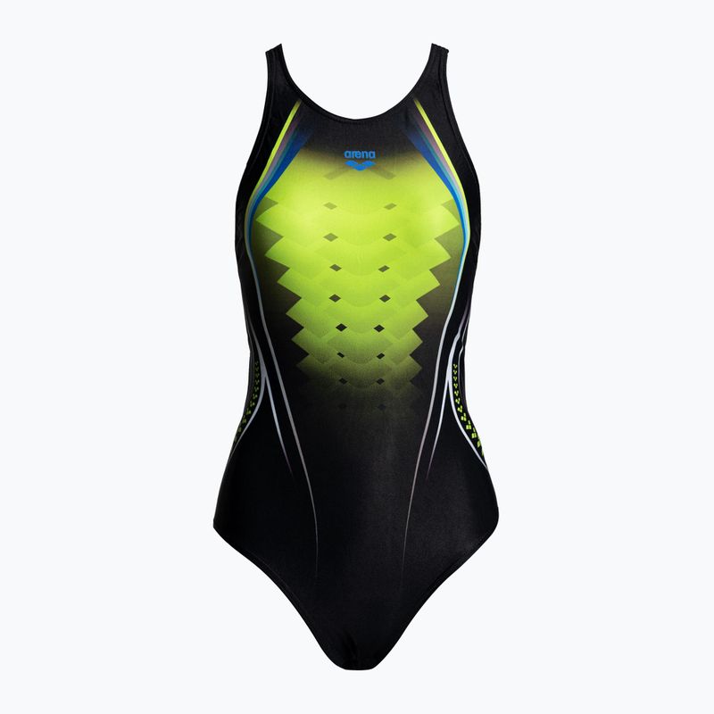 Купальник суцільний жіночий Arena One Placed Print One Piece black/soft green