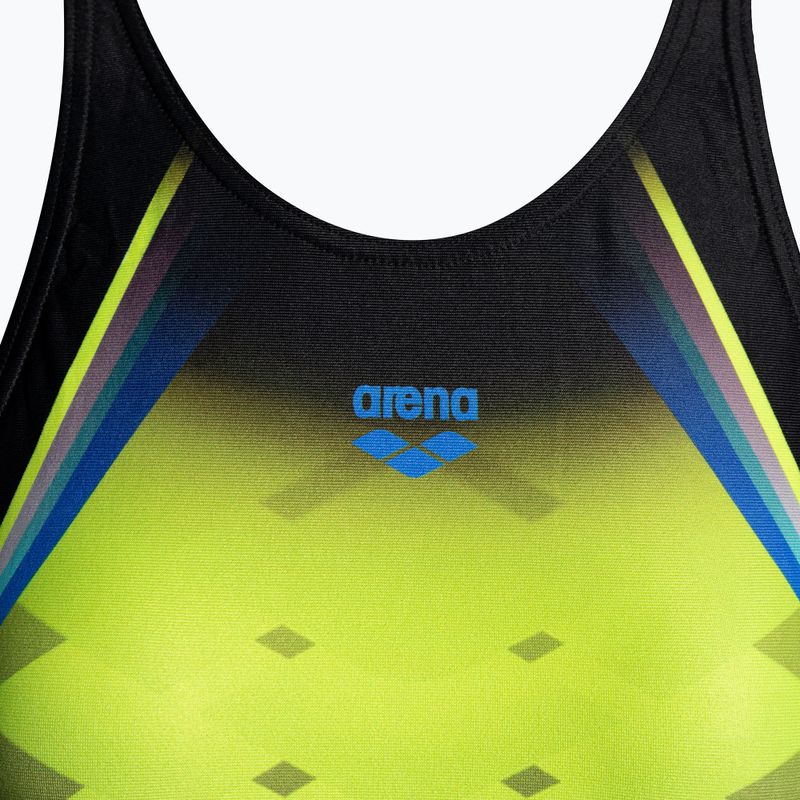 Купальник суцільний жіночий Arena One Placed Print One Piece black/soft green 3