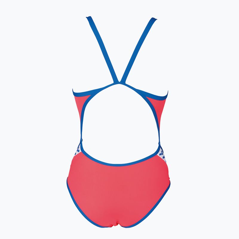 Купальник суцільний жіночий Arena Team Stripe Super Fly Back One Piece fluo red/royal 6