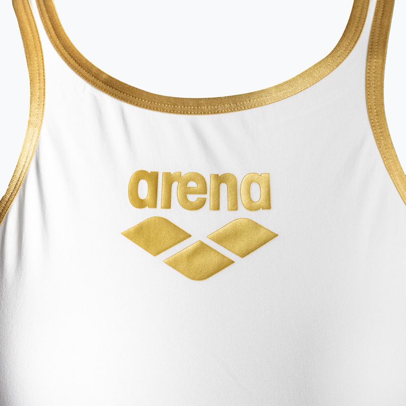 Купальник суцільний жіночий Arena One Biglogo One Piece white/gold 3