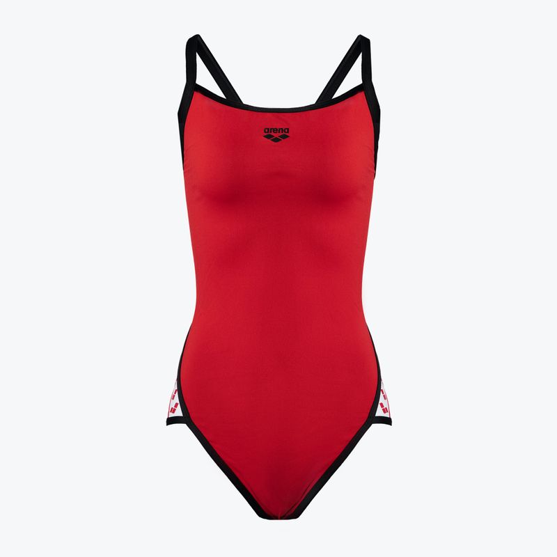 Купальник суцільний жіночий Arena Team Stripe Super Fly Back One Piece red/black