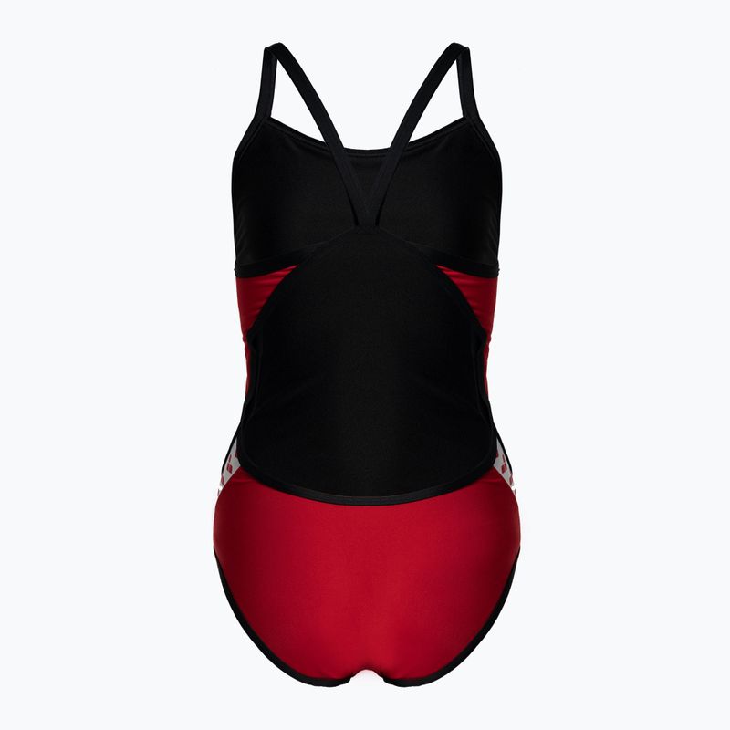 Купальник суцільний жіночий Arena Team Stripe Super Fly Back One Piece red/black 2