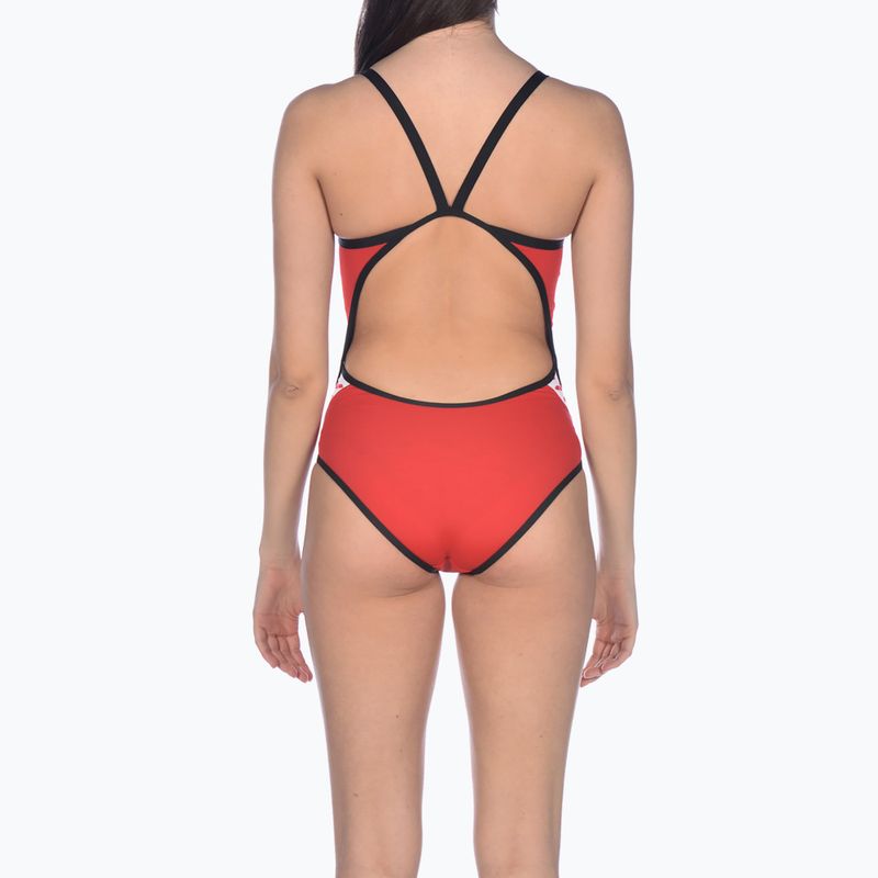 Купальник суцільний жіночий Arena Team Stripe Super Fly Back One Piece red/black 6