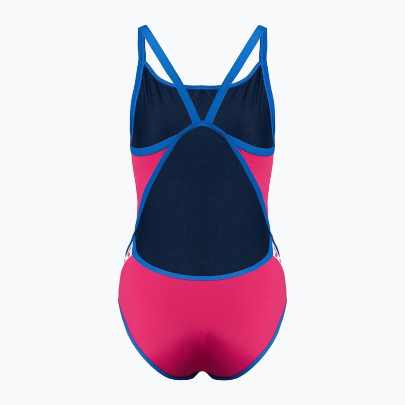 Купальник суцільний жіночий Arena Team Stripe Super Fly Back One Piece freak rose/royal 2