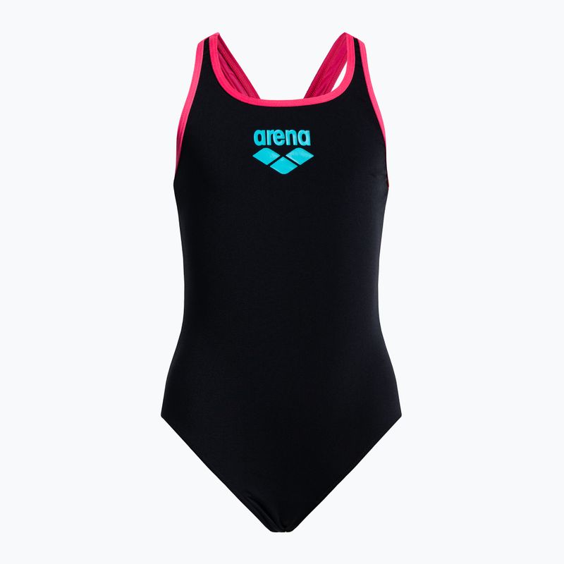 Купальник суцільний дитячий Arena Biglogo Swim Pro Back One Piece black/freak rose
