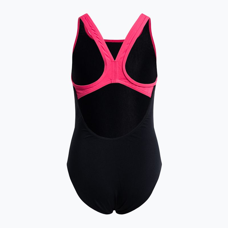 Купальник суцільний дитячий Arena Biglogo Swim Pro Back One Piece black/freak rose 2