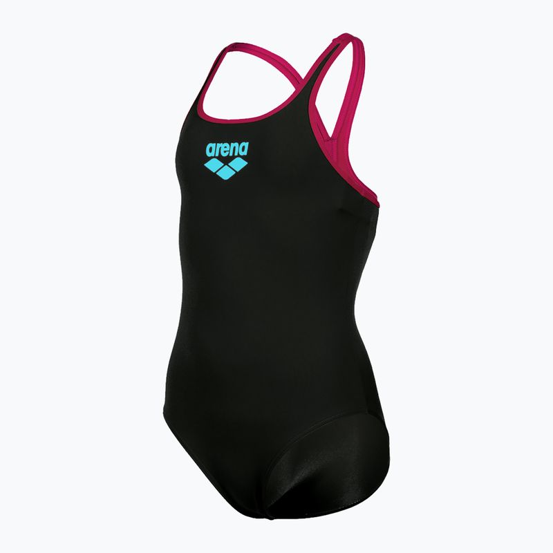 Купальник суцільний дитячий Arena Biglogo Swim Pro Back One Piece black/freak rose 4