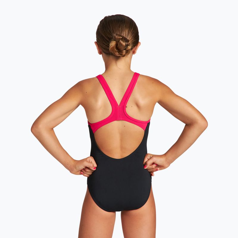 Купальник суцільний дитячий Arena Biglogo Swim Pro Back One Piece black/freak rose 7