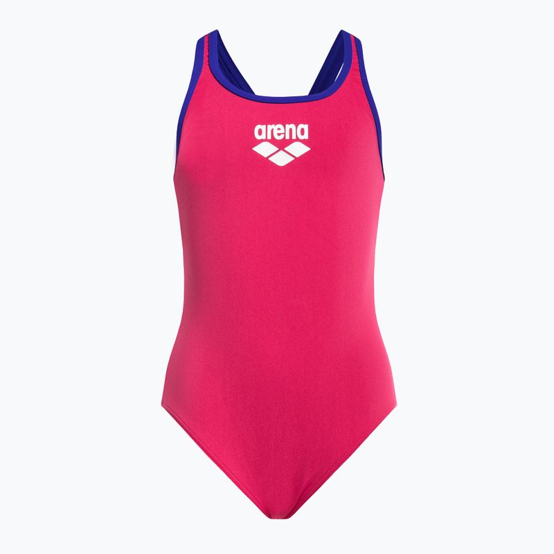 Купальник суцільний дитячий Arena Biglogo Swim Pro Back One Piece freak rose/neon blue