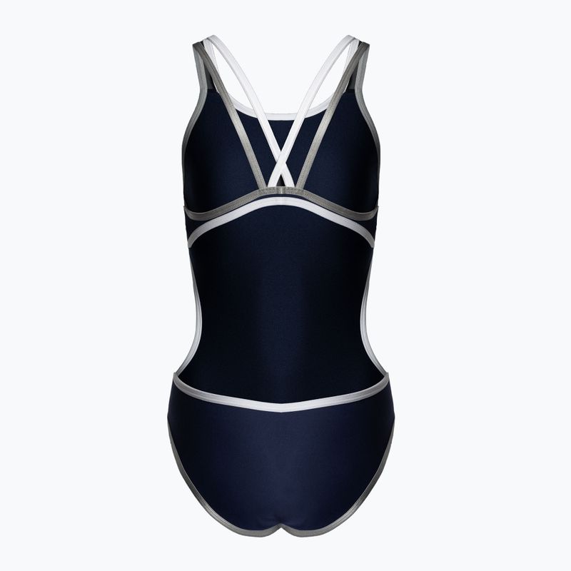 Купальник суцільний жіночий Arena One Double Cross Back One Piece navy/white/silver 2