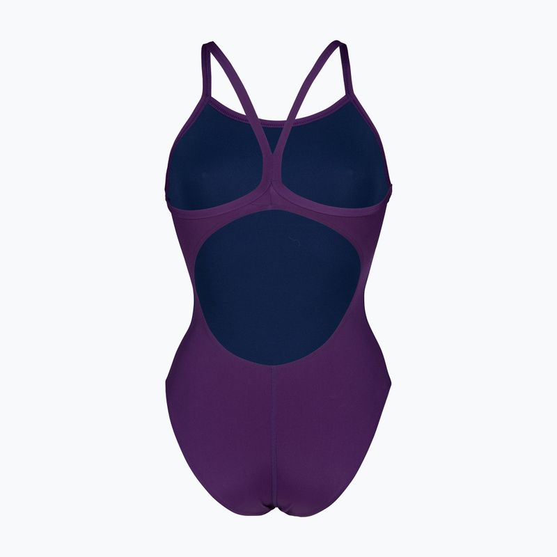 Купальник суцільний жіночий Arena Team Light Drop Solid plum/white 2