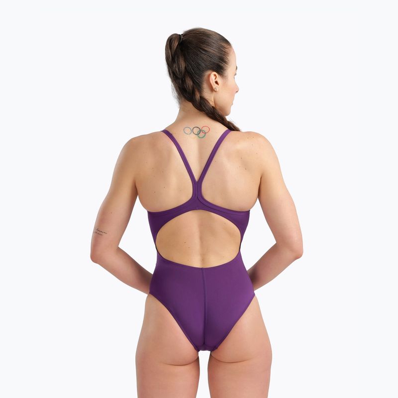 Купальник суцільний жіночий Arena Team Light Drop Solid plum/white 7