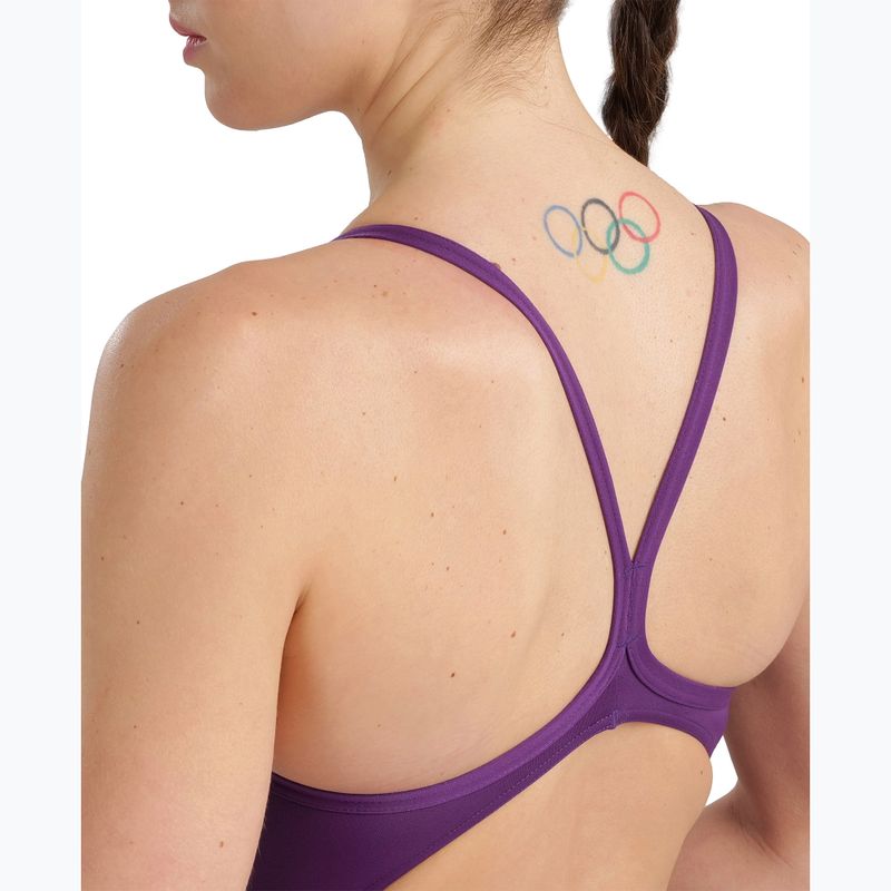 Купальник суцільний жіночий Arena Team Light Drop Solid plum/white 8
