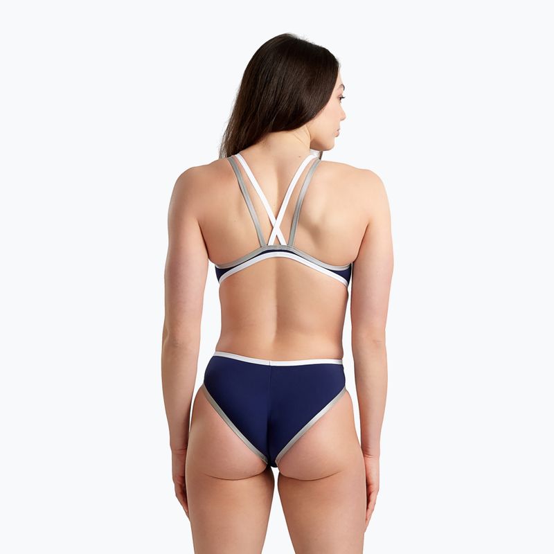 Купальник суцільний жіночий Arena One Double Cross Back One Piece navy/white/silver 5