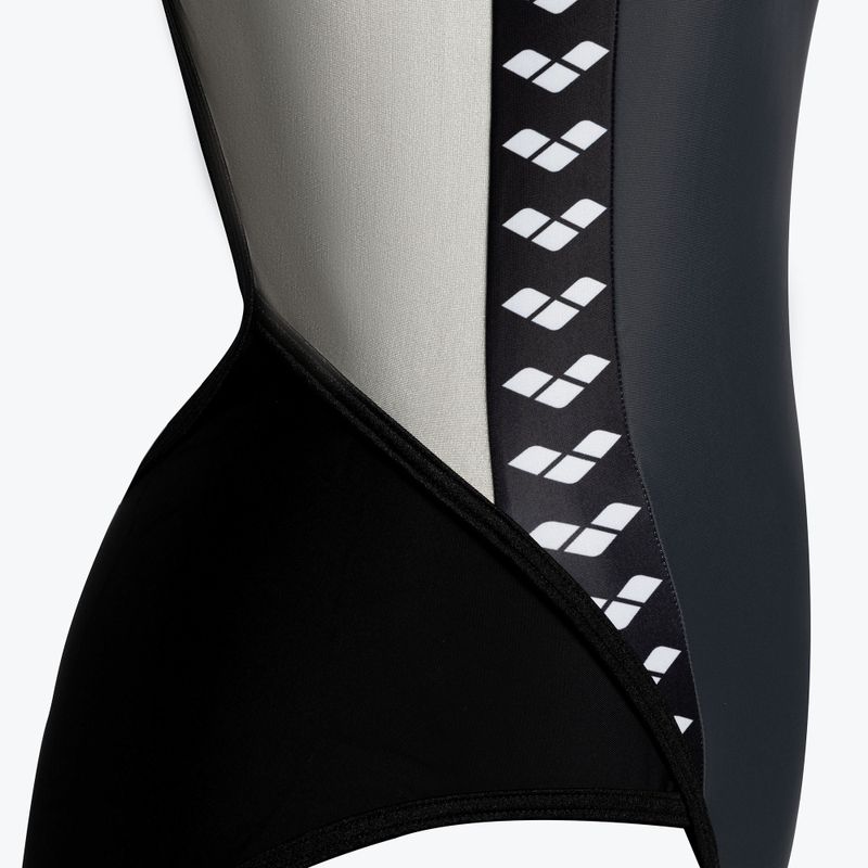 Купальник суцільний жіночий Arena Icons Fast Back Panel asphalt/black/white/black 4