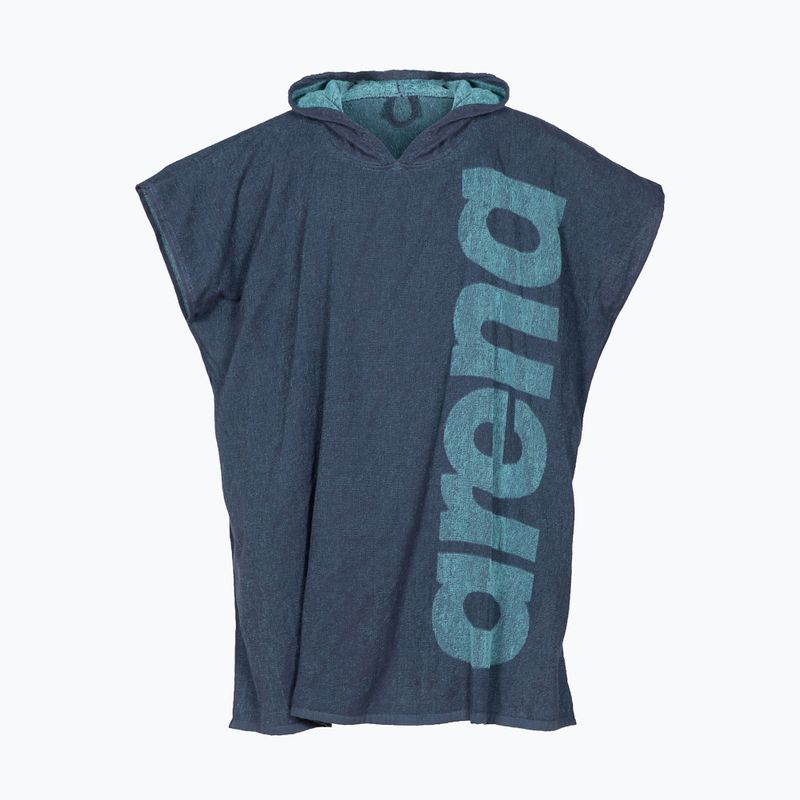 Пончо Arena Big Logo Hooded mélange navy/sky