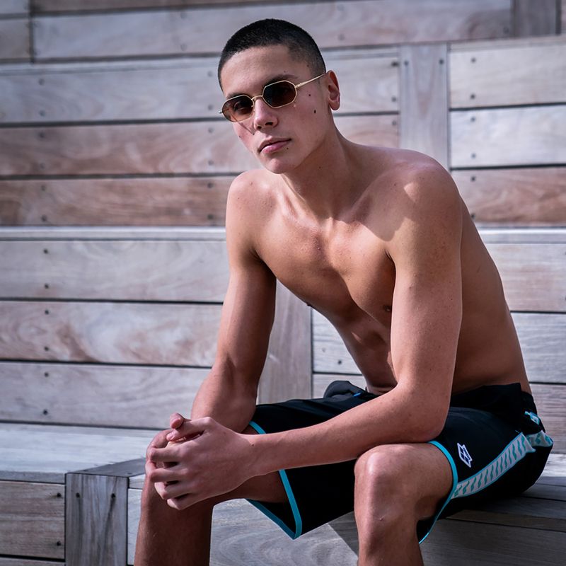 Шорти Arena Icons Team Stripe Bermuda Logo black/white/blue diamond 10