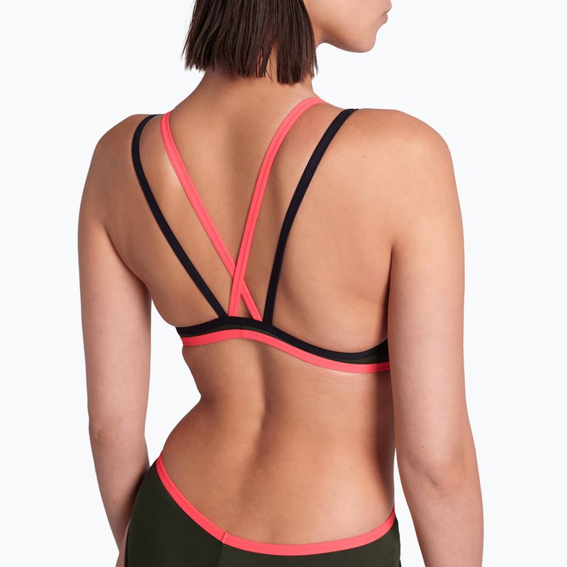 Купальник суцільний жіночий arena One Double Cross Back One Piece dark sage/black/fluo red 8