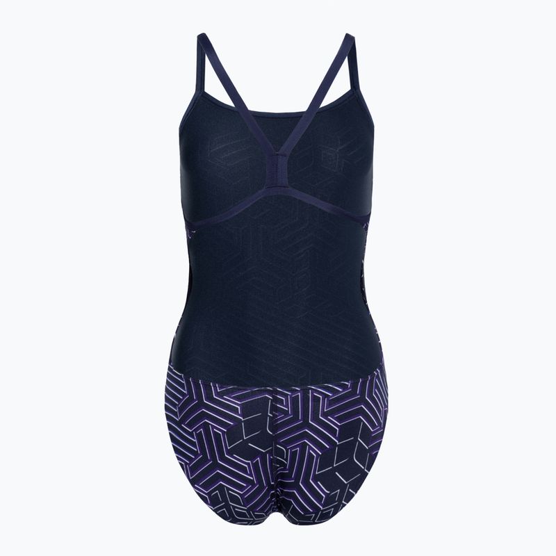 Купальник суцільний жіночий arena Kikko Pro Challenge Back navy/navy multi 2