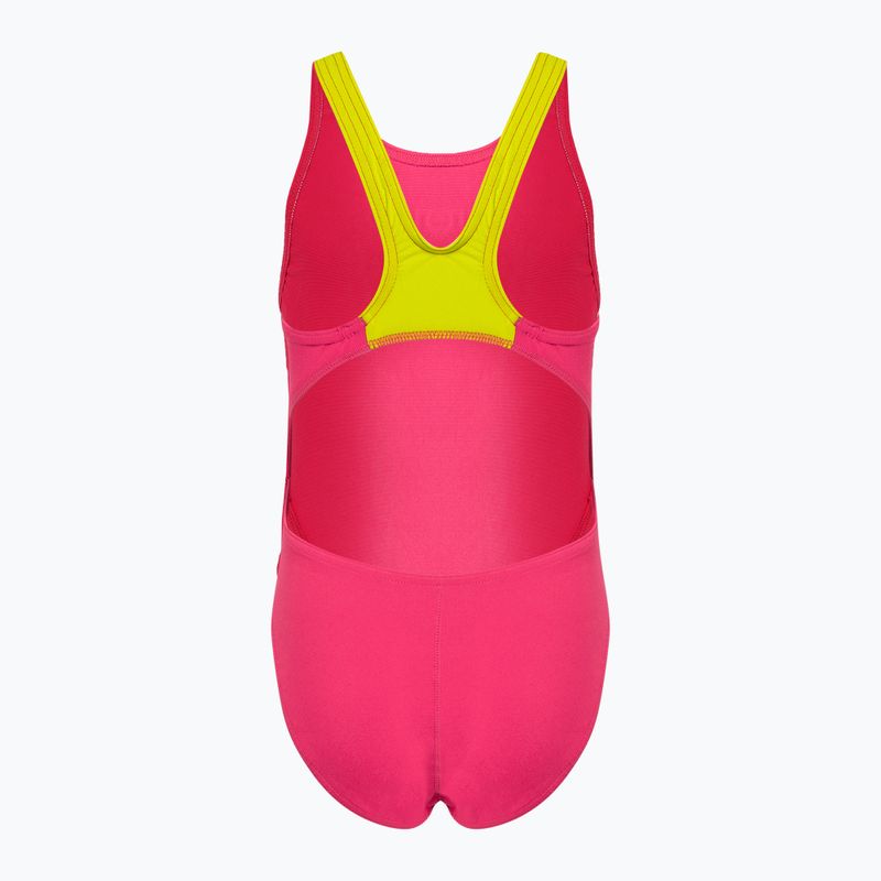 Купальник суцільний дитячий Arena  Team Swim Tech Solid freak rose/soft green 2